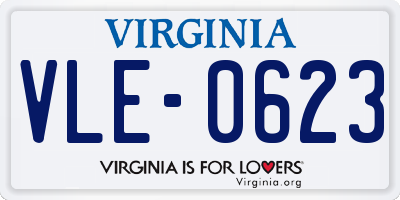 VA license plate VLE0623