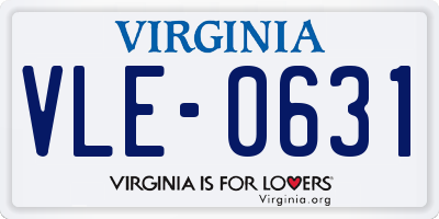 VA license plate VLE0631