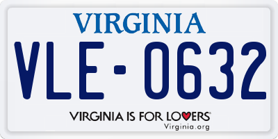 VA license plate VLE0632