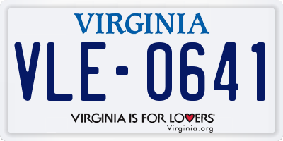 VA license plate VLE0641