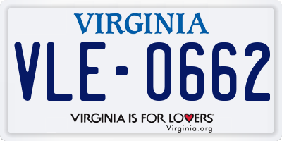 VA license plate VLE0662