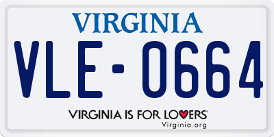 VA license plate VLE0664