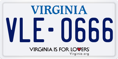 VA license plate VLE0666