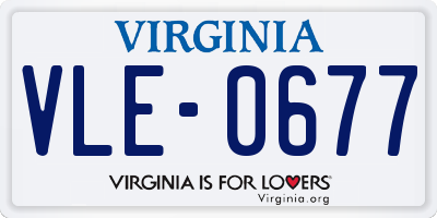 VA license plate VLE0677