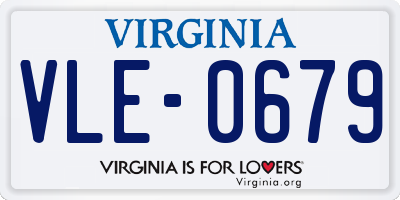 VA license plate VLE0679