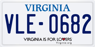 VA license plate VLE0682