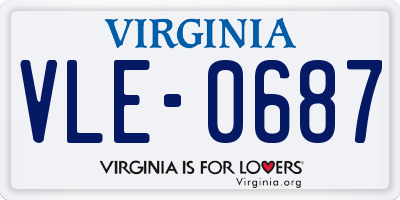 VA license plate VLE0687
