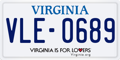 VA license plate VLE0689