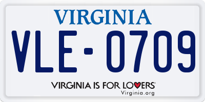VA license plate VLE0709