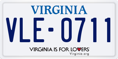 VA license plate VLE0711