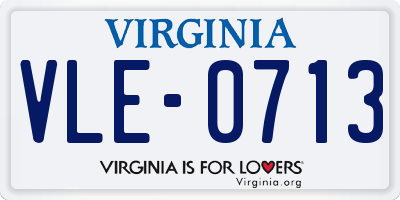 VA license plate VLE0713