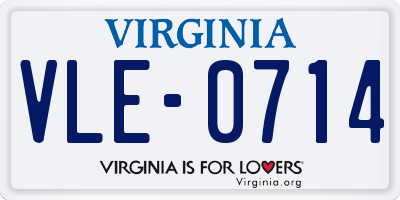 VA license plate VLE0714