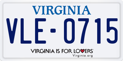 VA license plate VLE0715