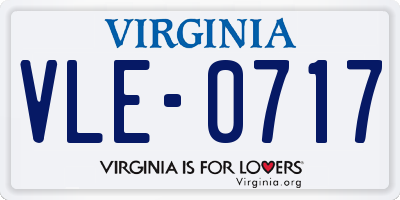 VA license plate VLE0717