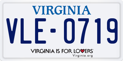 VA license plate VLE0719