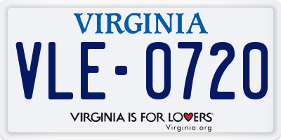 VA license plate VLE0720