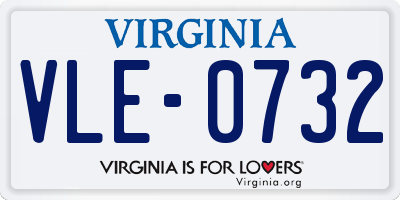 VA license plate VLE0732