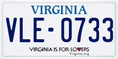 VA license plate VLE0733