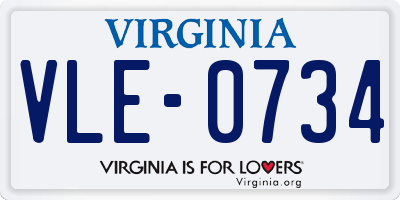 VA license plate VLE0734