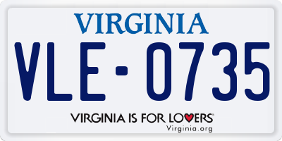 VA license plate VLE0735