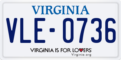 VA license plate VLE0736