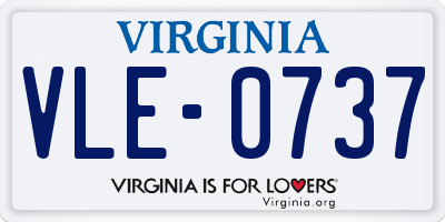 VA license plate VLE0737