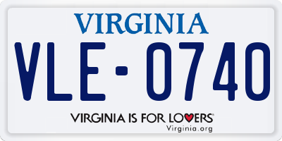 VA license plate VLE0740