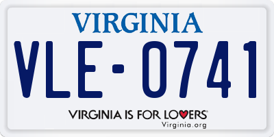 VA license plate VLE0741