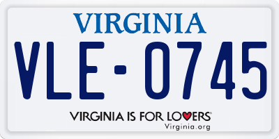 VA license plate VLE0745