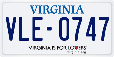 VA license plate VLE0747