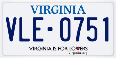 VA license plate VLE0751