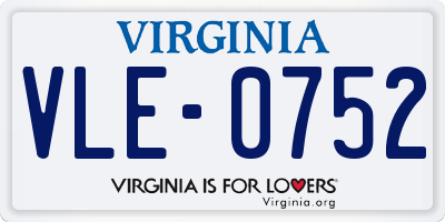 VA license plate VLE0752