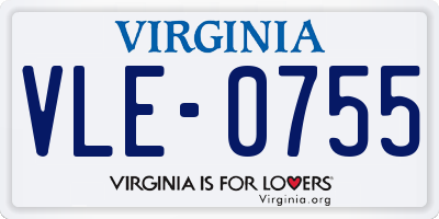VA license plate VLE0755