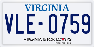 VA license plate VLE0759