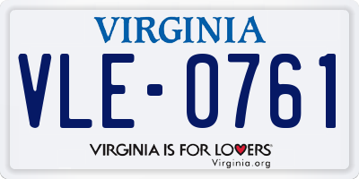 VA license plate VLE0761