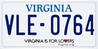 VA license plate VLE0764
