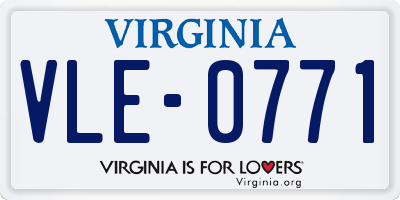 VA license plate VLE0771