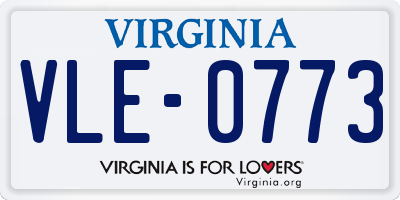 VA license plate VLE0773