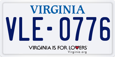 VA license plate VLE0776