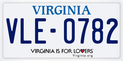 VA license plate VLE0782