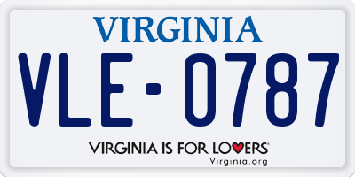 VA license plate VLE0787