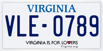 VA license plate VLE0789
