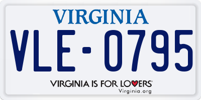 VA license plate VLE0795