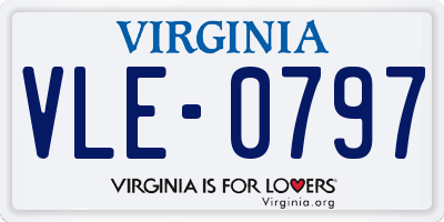 VA license plate VLE0797
