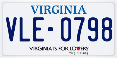 VA license plate VLE0798