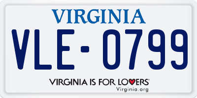 VA license plate VLE0799