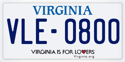 VA license plate VLE0800