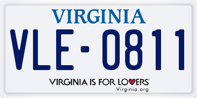 VA license plate VLE0811