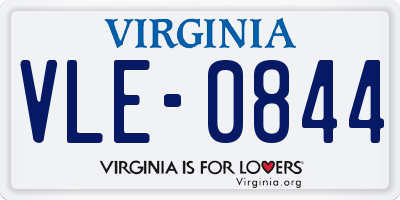 VA license plate VLE0844