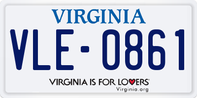 VA license plate VLE0861